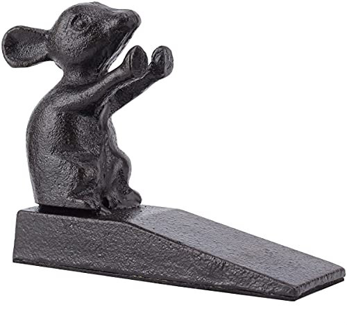 Earl Diamond Heavy Duty Cast Iron Cute Mouse Door Stops | Decorative Cute Animal Statue Metal Door Stopper Wedge, with Non-Slip Mat for Home Office Commercial