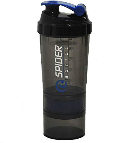 Harwls 3 in 1 Shaker Bottle Milkshake Protein Powder Mixer Sports Water Bottles with Mesh Grid BPA Free Spider