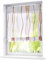 Voile Raffrollo mit Wellen Druck Design Rollos Schlaufen Transparent Vorhang (BxH 120x140cm, Sand mit U-Haken)
