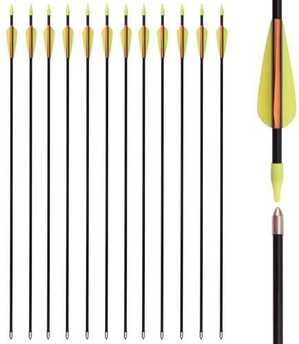 Recurve Bow Arrows 28 30 32 Inch Archery Practice Target Fiberglass Arrows Recurve Bow for Beginners Kids Youth Arrows Outdoor