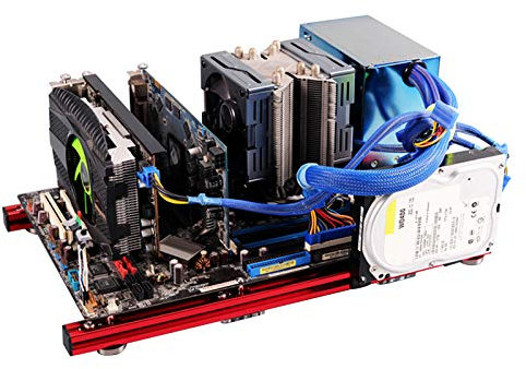 Aluminum Alloy Frame ITX Motherboard, DIY Mini Open Frame Chassis, PC Computer Case Support ATX Ordinary Large Power Supply for ITX 12 * 9.6in