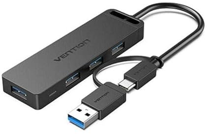 Hub usb 3.0 y tipo-c VENTION chtbb/ 4xusb/ usb tipo-c pd