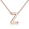 Philip Jones Rose Gold Plated Initial Necklace Letter Z Created with Zircondia® Crystals