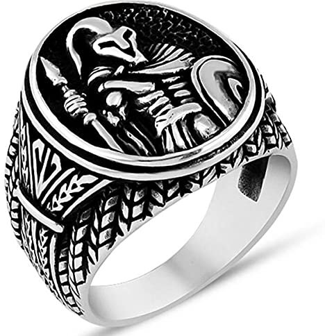 Massiver 925 Sterling Silber Antike Römische Krieger Design Herren Ring Metall Nicht bekannt, Metall, nicht bekannt