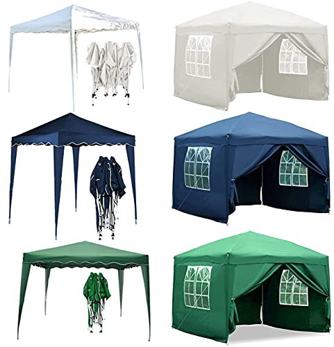 YouseaHome 3x3M Heavy Duty Gazebo Pop-up Marquee Pavilion Commercial Grade Tent, Anti-UV Event Shelter for All Season, Patio Garden Wedding Party Folding Camping Canopy with Carrying Bag - Blue