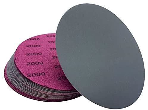 25 Stück 150mm Runde Nasse Trockene Wasser Schleifscheiben Körnung 2000，Exzenterschleifer Schleifpapier für Holz, Metall & Auto (6 inch)