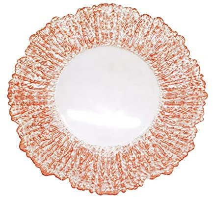 Trimming Shop Assiettes de présentation décoratives pour fêtes, Assiettes en Verre craquelé Or Rose pour décoration, 33 cm, 1 pièce