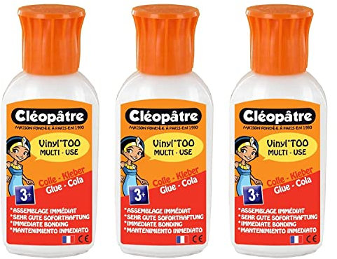 CLÉOPÂTRE Vinyl'TOO Bastelkleber, 55 g, ab 3 Jahren, 3 Stück