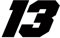 Nr.13 Autoaufkleber, Nummern Aufkleber Kratzfest Autostoßstange Fensterdekoration Zahlen 13 Motorrad Aufkleber Nummern 3D Sticker Bunt Racing Aufkleber für Auto Laptop Fenster SUV, 15cmx13.8cm
