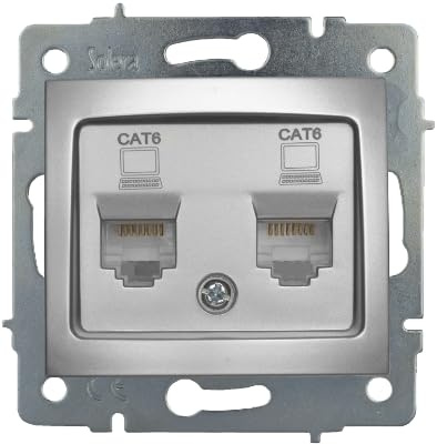 Toma doble de datos RJ45sin marco serie EuropaSOLERA ERP88/2APlata