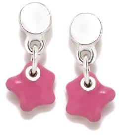 Agatha Ruiz de la Prada Ohrringe 925m Silbergesetz Lulú Mädchen 12 cm. Rosa Blume Enamed Smooth Circle