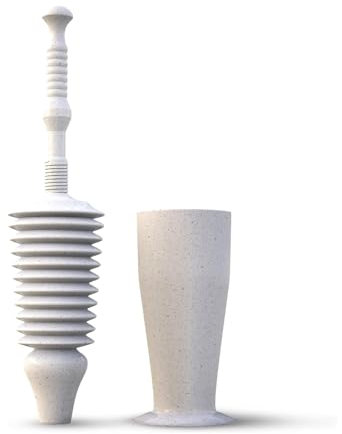 Buffalo Snake Toilet Plunger with Holder | Stongest Flexible Unblocker | More Power than Regular Toilet Plungers for Unblocking | Heavy Duty Plunger | Bellow Design for Low Flow Elongated Loos