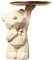 BLOOOK Statue Skulptur,Bär Figur Dekorative Tablett,Bären Skulpturen mit Dekotablett,Teddy Bär Deko Figuren Schlüsselschale,Dekoschale für Dessert Kosmetik Schmuck Kerzen (Gelb (A))