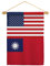 Ornament Collection Holzdübel-Set mit amerikanischer Flagge, Taiwan, Freundschaft, Wandrolle, Zuhause, Veranda, taiwanesisches Poster, Hof, Garten, Friedhof, Banner, Zimmer, Wandteppich, Terrasse,