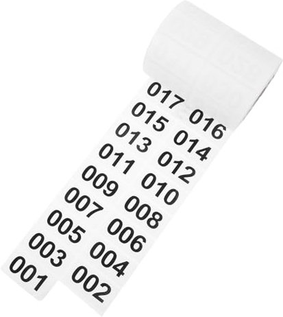 COHEALI 1 Rolle Aufkleber Zählen briefkasten Seriennummernschilder Nummer einfügen Etiketten inventaretiketten sticker Drucker nützliche Zahlenpaster Lageretikett Weiß