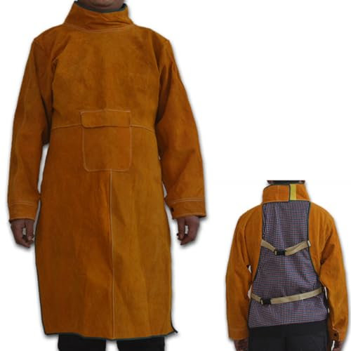 KITANDOVE Welding Welder Overalls Wear-resistant Uniforms Anti-scalding Knee Flame Resistant for Safe Environments for Grilling and Workshop Tasks Orange