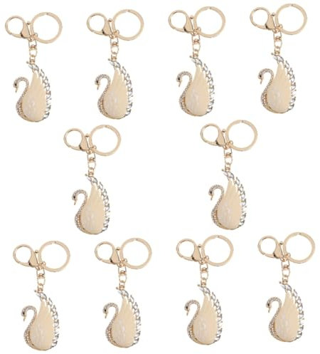 SOIMISS 10stücke Kristall Schlüsselring Schwäne Form Eleganter Für Taschen Schlüssel Und Autoschmuck Perfektes Für Frauen Und Besondere Anlässe