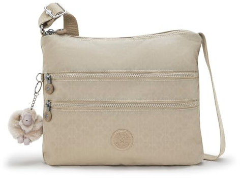 Kipling ALVAR Medium Crossbody, Schild Beige Emb, 13 L x 10.25 H x 1.75 D