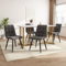 Ctastay Esstisch-Set mit 4 Stühlen 140x80 cm, Modern Essgruppe mit 4 Stühlen aus Samt, Küchen-Esstisch für Zuhause & Familie, Gold Metall Tischbeine + 4 Dunkelgrau Stühlen