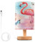 Mnsruu Lampe de chevet flamant rose tropical papillon lampe de chevet lampe LED lampe de bureau abat-jour en tissu petite lampe pour chambre à coucher salon (ampoule incluse)