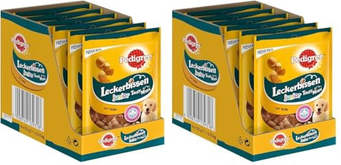 Pedigree Leckerbissen Junior – Kleine Hundesnacks für Welpen mit Huhn – Ideal für das Training oder für zwischendurch – Hunde Treats im Vorratspack (6 x 125g) (Packung mit 2)