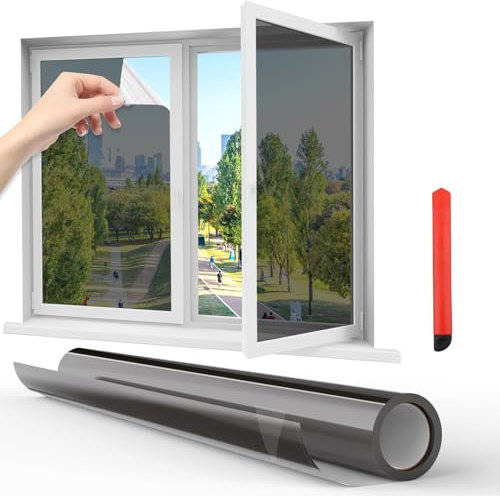 Fentar Vinilo Ventana Privacidad, 200 x 44.5cm Lamina Solar Ventana, Protección Solar Vinilo Translucido para Ventanas, Adecuado para el Blindaje Ultravioleta del la Oficina del Hogar sin Manchas