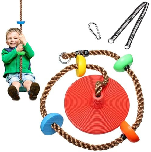 Kletterseil Schaukel,Schaukel Outdoor Kinder,Schaukel Sitz,Outdoor Kinderschaukel,Kletterseil Draussen Tellerschaukel,Baum Scheibe Schaukel Kinder Draussen Tellerschaukel für Garten
