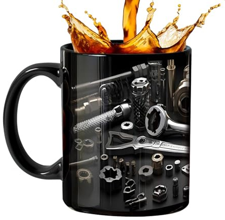 Mechanic Tumbler Cup, Mechanic Tools Box Tumbler | Keramik Kaffeetasse für Männer - 325 ml Wassermuster für Schlafsaal, Zuhause, Arbeitsbereich