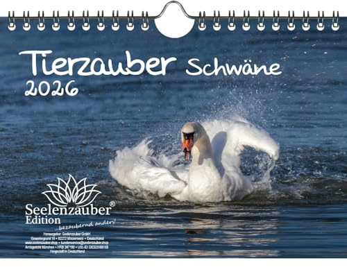 Tierzauber Schwäne DIN A5 Kalender für 2026 Enten - Seelenzauber
