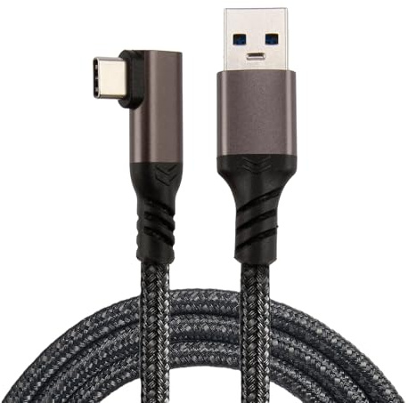 Usb C Charger Cable, 1.5m Usb A to Usb C Cable 3A Fast Charging Cable Type C Right Angle 10gbps Usb 3.2 Nylon Braided Usb-A to Usb-C Charging Lead for Samsung Galaxy Iphone 16 15