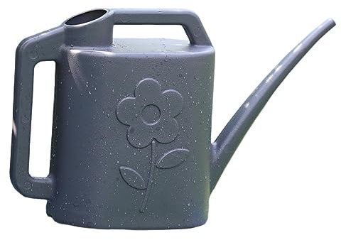 Annaffiatoio 4L con manico lungo becco irrigazione vaso per piante da esterno fiore grigio scuro