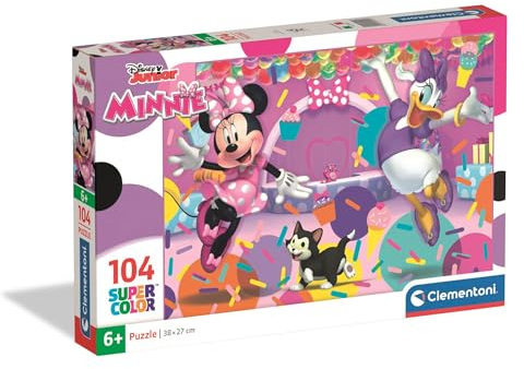 Clementoni Puzzle Disney Minnie 104 Stücke für Kindern 6-8 Jahre, Cartoon, Geschenk für Kinder, Puzzle für Kinder, Made in Italy, 25054