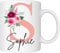 Excudo Trade LTD Personalised Floral Mug Stylish Initial Name Customised Gift Valentines Day Birthday Christmas for Mom Dad Friends Girlfriend Boyfriend, 11oz Ceramic Coffee Tea Cup Rose Gold
