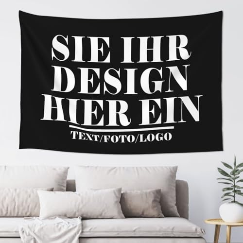 Xenorith Personalisierte Wandteppich Mit Eigenem Foto Name, Personalisierte leinwand Selber Gestalten Bedrucken Wandbehänge Wandtuch Geschenk für Schlafzimmer Wohnzimmer Weihnachten102 cm x 152 cm