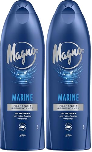Magno - Gel de Ducha Marine 600ml– Regenera y revitaliza la piel – Proporciona frescor (Paquete de 2)