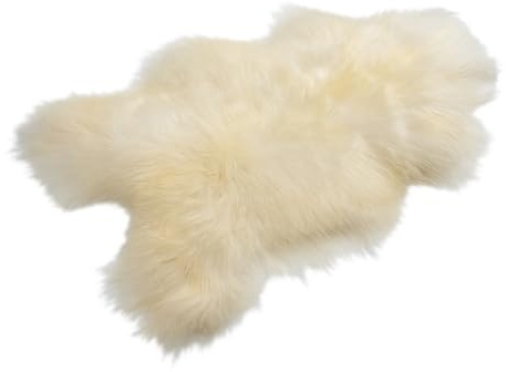 Decorating Sheepskins Lammfell Echt Naturweiß 100-110 cm, Schaffell Echt | Natürliche Teppich Wohnzimmer, Deko Fell Schlafzimmer, Naturfell, geruchlos