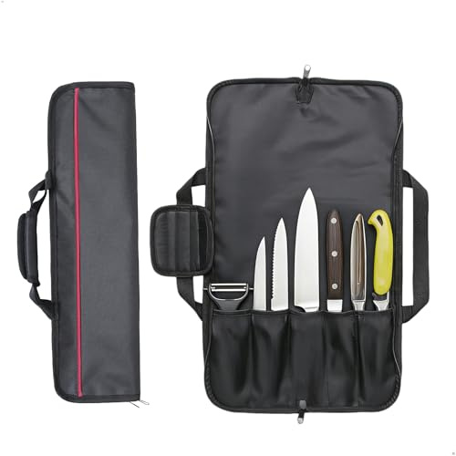 xtemtoamz Malette Couteaux Professionnel, Sac à Couteaux pour Cuisiniers, étuis à Couteaux pour Couteaux, Cuillères, Couteau de Chef Roll Sac pour Le Camping et la Randonnée, Noir