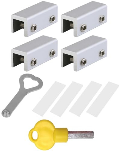 TopHomer 4 Pack Sliding Window Locks with Keys, Adjustable Security Locks for Vertical & Horizontal Sliding Windows and Doors, Child Safety Anti-Theft for Home Bedroom Patio Office