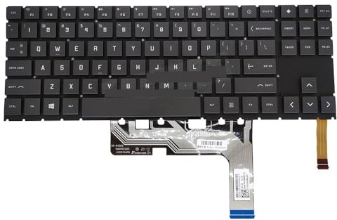 HYFOZAE Clavier rétroéclairé RVB Allemand LA/Latin US pour HP pour OMEN 15-en 15-EN0028AX 15-EN0013DX 15-EN1000NA Blanc coloré V193446GS1 Facile à remplacer(US RGB Light)