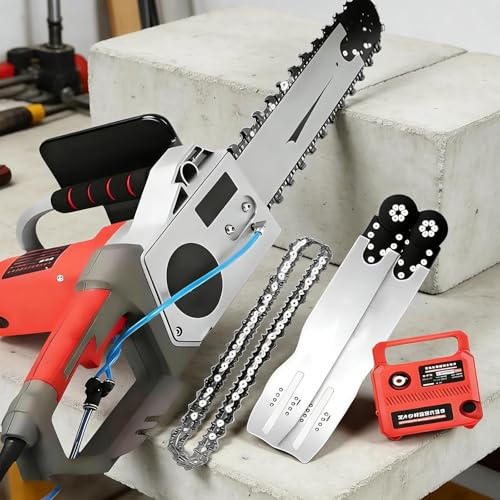 Heavy Duty Concrete Saw,5800/6500W Electric Concrete Chain Saw,Handheld Brushless Chainsaw,35/48cm Concrete Cutting Chain Saw,Electric Diamond Chain Wall Cutter,6000rpm,Multi-Angle Cutting 350