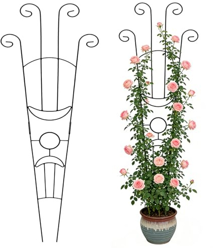 elthmpr Garden Trellis for Climbing Plants - 2 Pcs Metal Trellis for Potted Plants Indoor Outdoor, Expandable Sturdy Climber Support Stakes for Monstera Ivy Pothos Flower Vegetable Vine Plant