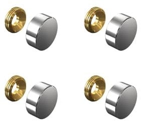 ALTUMIS - Set de 4 cache vis Inox 13 mm - Argent