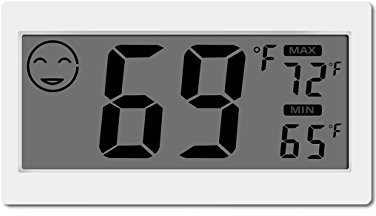 Digital Thermometer Indoor Hygrometer Room Temperature Monitor Humidity Gauge with Big Screen Stand Wall Hanging House Kitchen Magnet Greenhouse Car