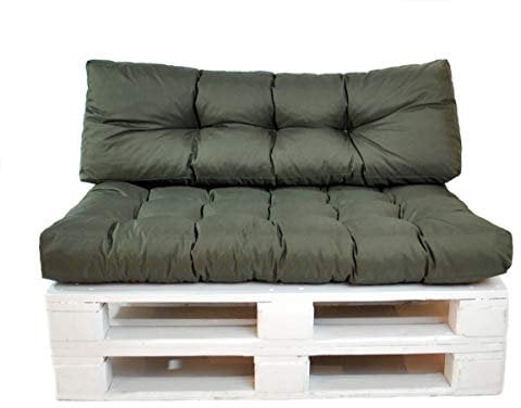 Mayaadi Home Palettenkissen Rückenkissen Euro Paletten Palettenauflage MH-DA-02 Olive 120x40x10/20 cm