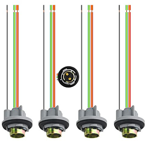 WMYCONGCONG 4 Stück 1157 BAY15D Blinker Glühbirne Sockel Kabelbaum Stecker