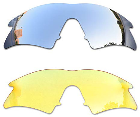 SOODASE Pour Oakley M Frame Sweep Des lunettes de soleil Argenté/Jaune Transparent 2 Paires Verres de remplacement