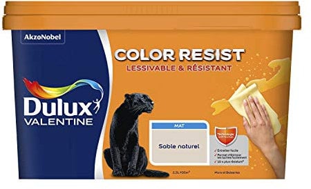 Dulux Valentine Color Resist 5351572 - Vernice per interni a pareti, soffitti, legne, lavabili, resistenti, colore: sabbia naturale