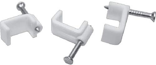 200pcs 6mm Cable Clips Flat Ethernet Cable Wire Clips Single Coaxial Cable Clamp with Steel Nails Best for Ethernet Cable Management (6mm)