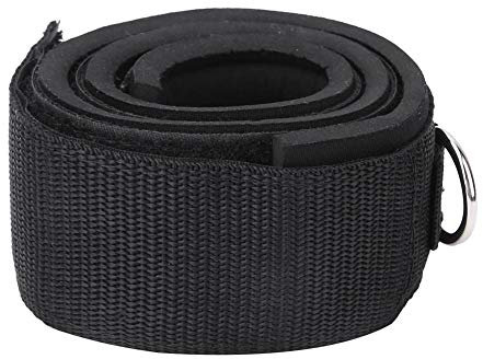 Verstellbare Beine Manschette Elastisches Seil, Baumwolle 2D Ring Fitness Übung Knöchel Oberschenkel Krafttraining Seil für Home Yoga Gym(Schwarz)