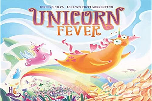 Cranio Creations Unicorn Fever - Einhorn-Rennspiel mit Zauberkarten und Sonderfiguren für 2-6 Spieler ab 168 Jahren